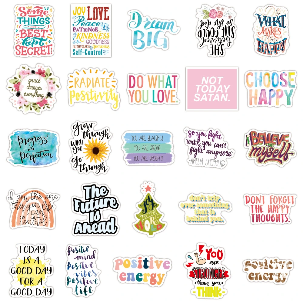 50 Inspirational English Phrase Graffiti Stickers