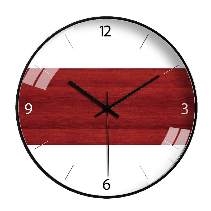 Creative Modern Minimalist Wood Grain Color Clock