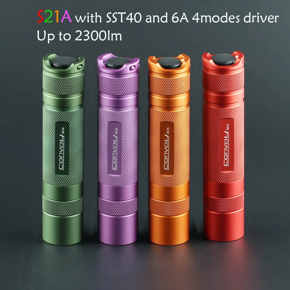 Convoy S21A Green Red Orange Purple SST40 Temperature Control 2300LM