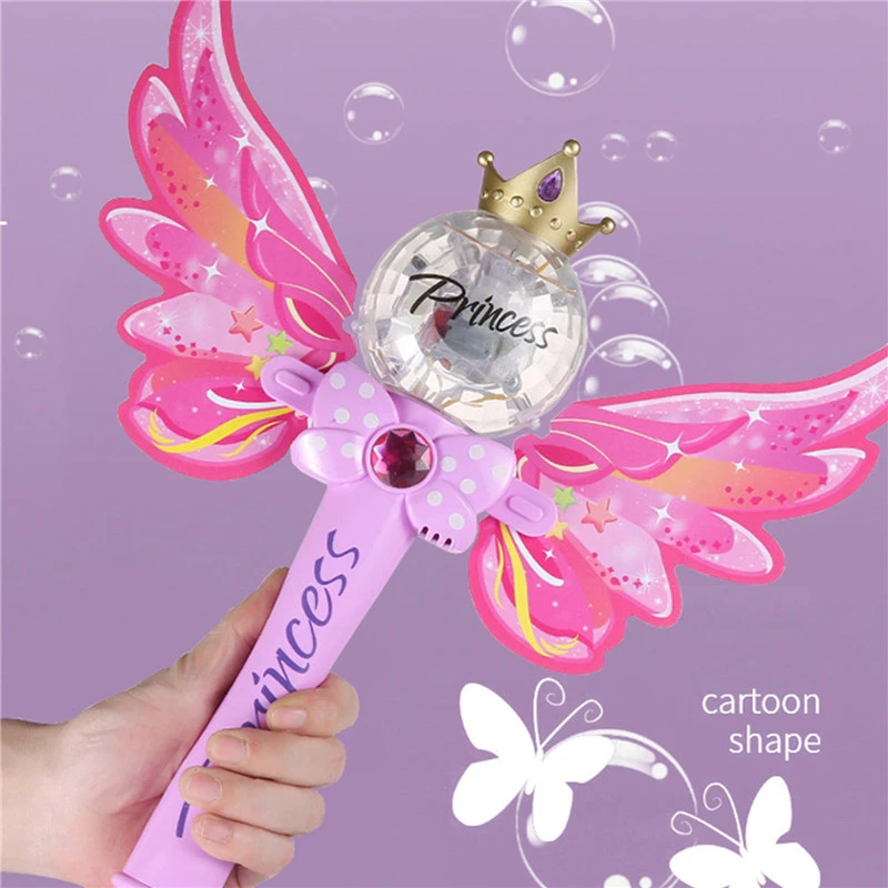 Princess Magic Wand Automatic Bubble Gun Colorful Bubble Machine