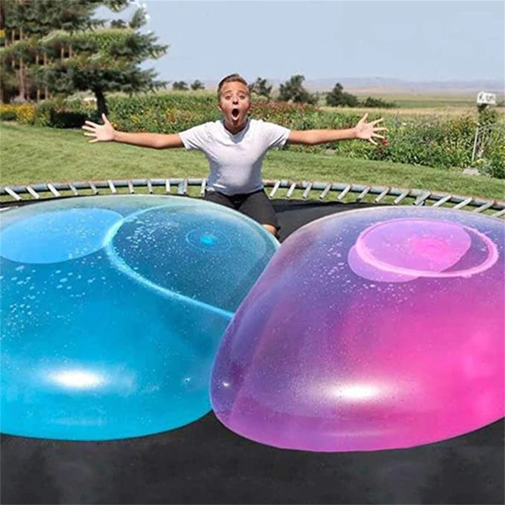 Water Injection Bubble Ball Bouncy Ball TPR Blowing Balloon Big Light Mouth Blowing Round Ball