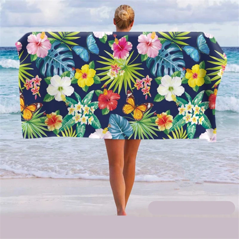 Double-faced Velvet Absorbent Quick-drying Beach Towel Travel Bath Towel