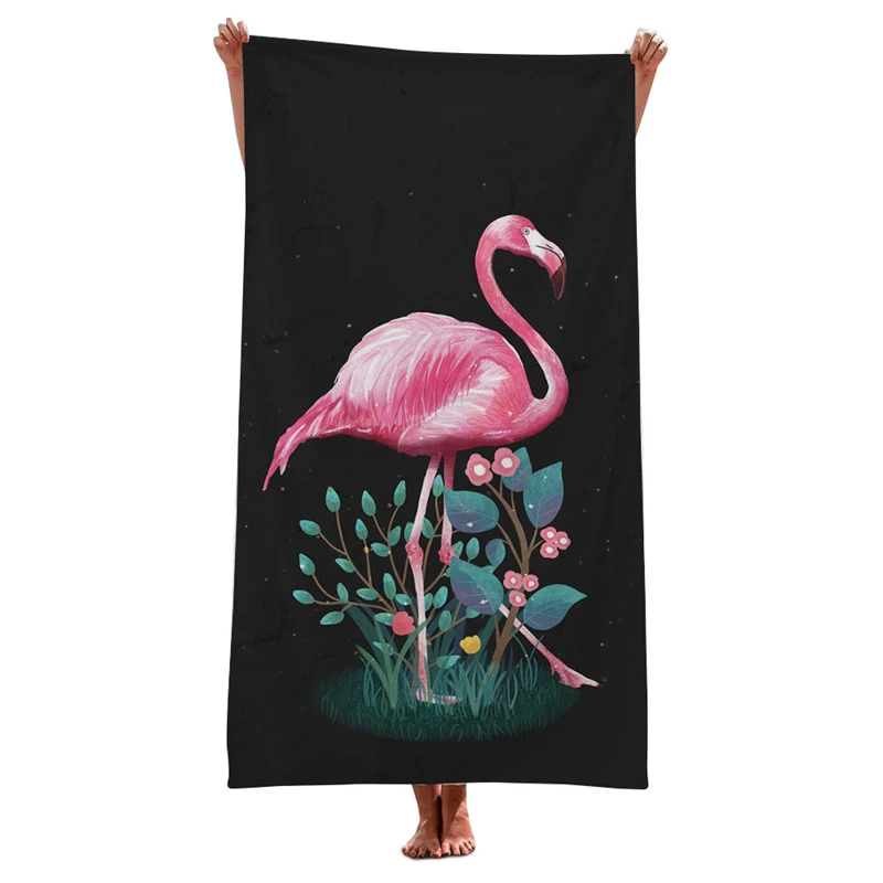 Cartoon Flamingo Series Beach Towel Creative Printing