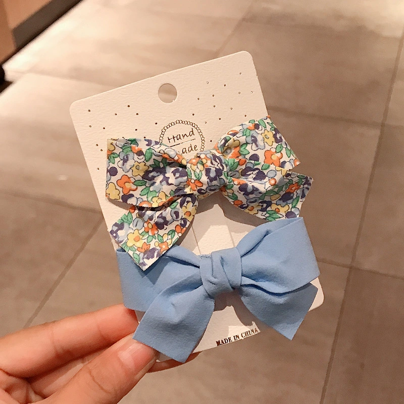 Korea Ins Floral Bow Hairpin Children'S Duckbill Clip Set Cute Bangs Clip Side Clip Hairpin