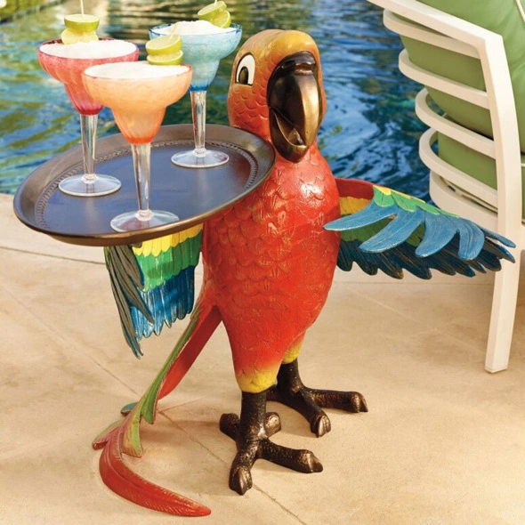 Creative Parrot Wine Tray Resin Decoration