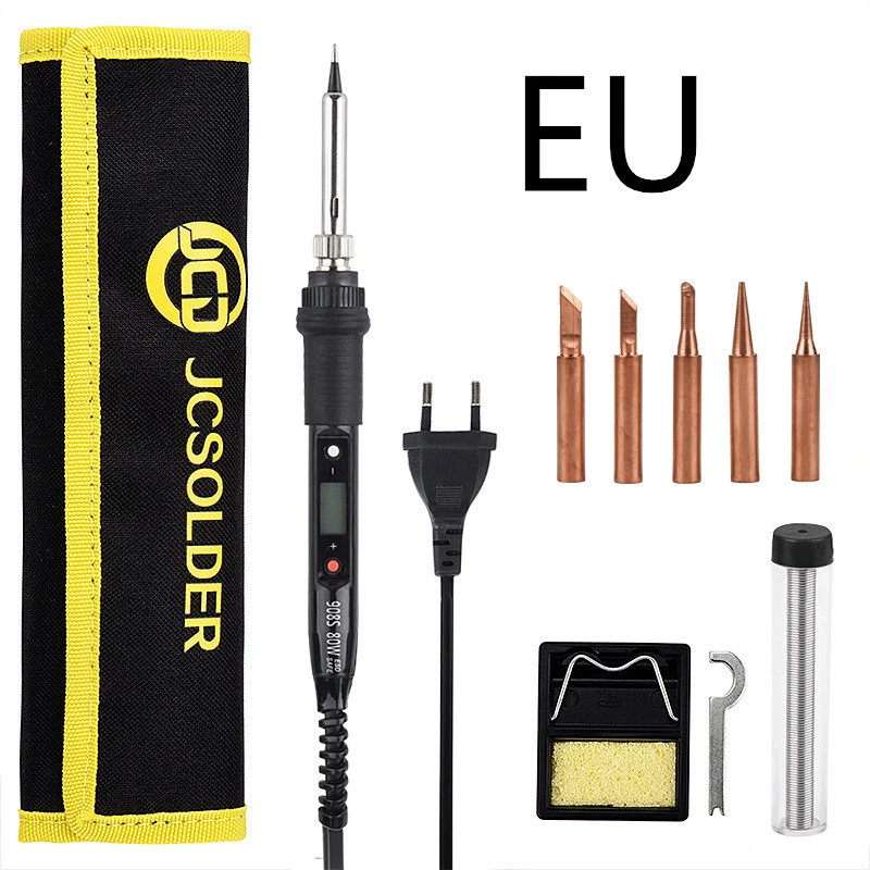 Gold Porcelain Electric Soldering Iron Set