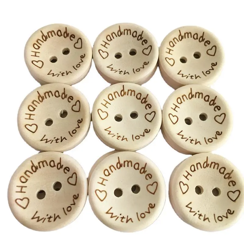 Bowl-Shaped Carved Handwithlove Creative Handmade Wooden Buttons