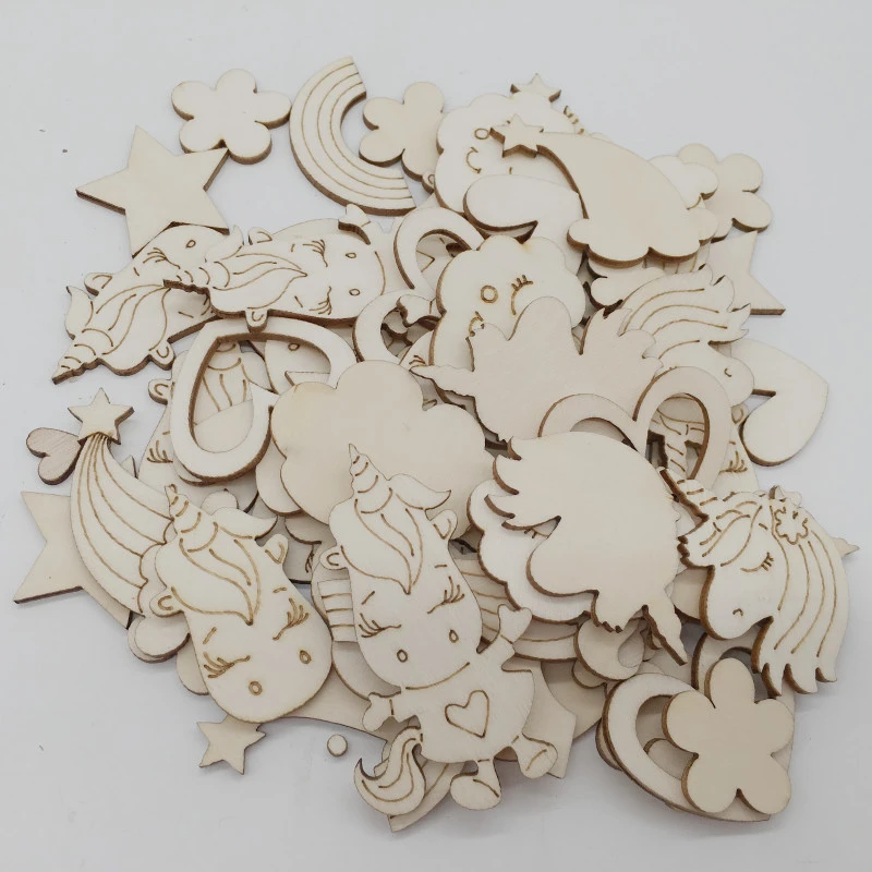 Cartoon Image Wooden Crafts Hollow Wood Chips