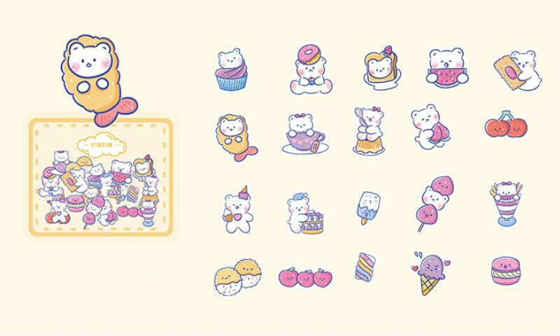 Message Sticker Pack Soft Cute Bear Series