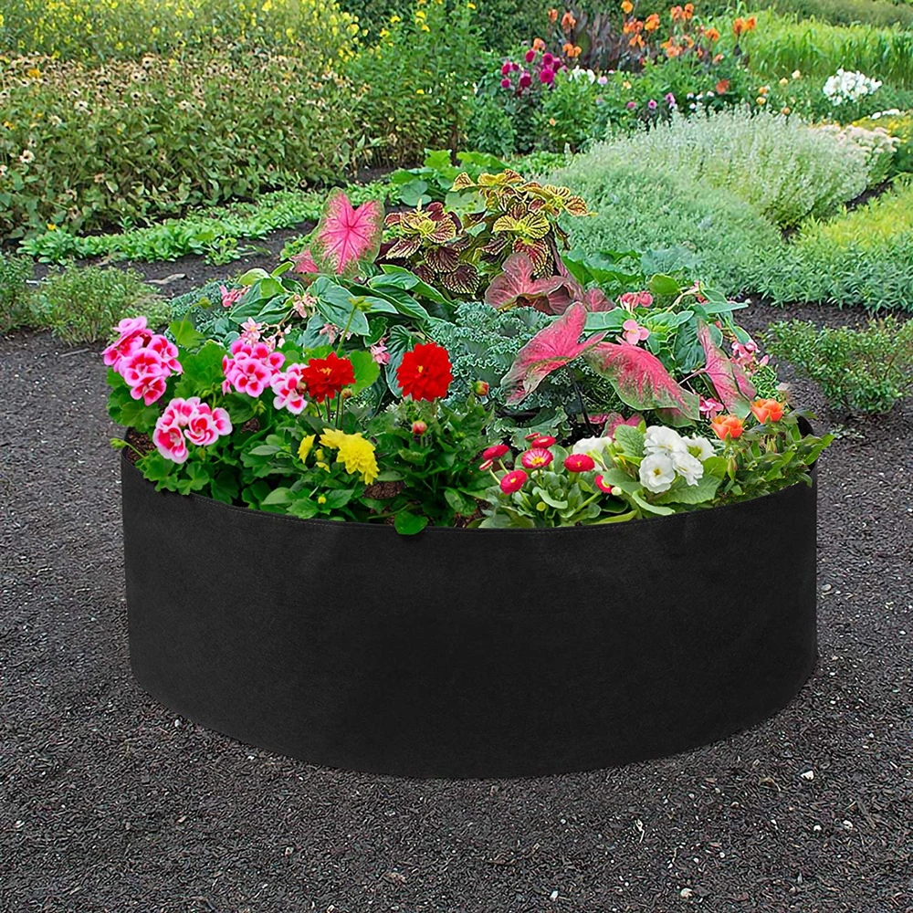 Garden Raised Bed Round Planting Container Grow Bags Fabric Planter Pot For Plants Nursery Pot