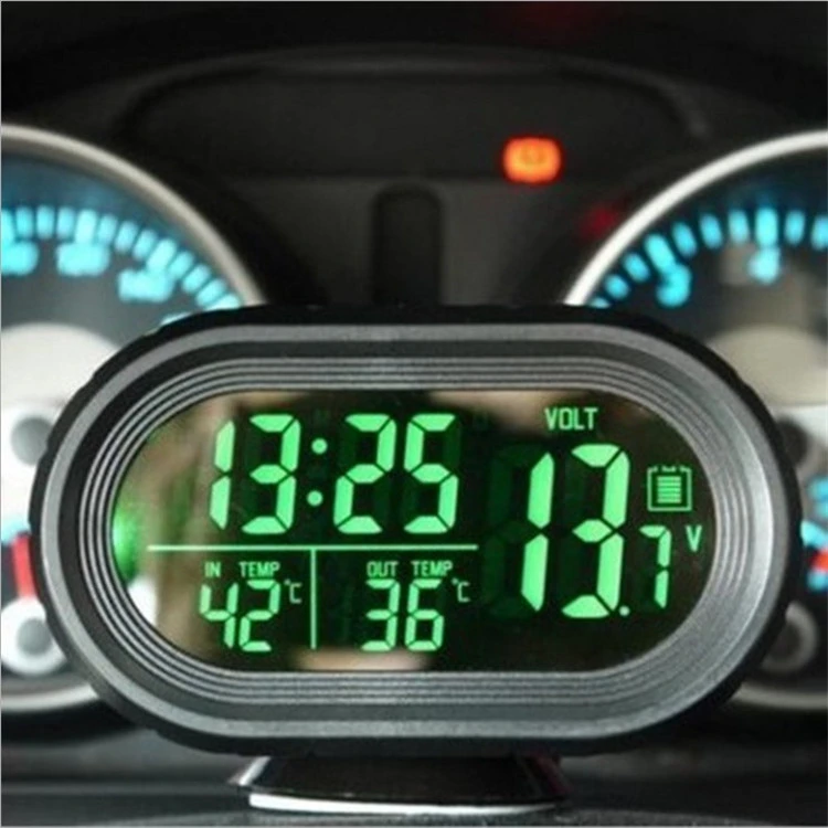 Multifunctional vehicle temperature clock voltmeter