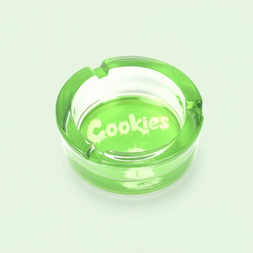 New Cookies Printed Luminous Ashtray Cartoon Pattern Household Ashtray 85Mm Glass Ashtray