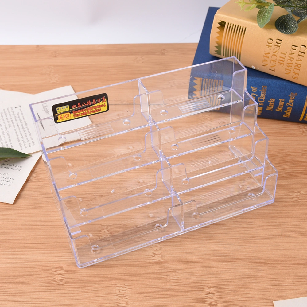 Business Card Holder 8 Pockets Stand Clear  Counter Display Stand Office Home Supplies