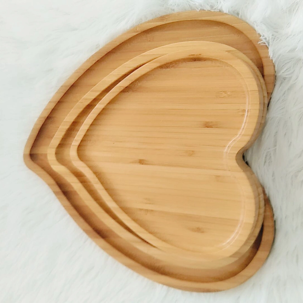 Bamboo Wooden Love Fruit Plate Dinner Plate