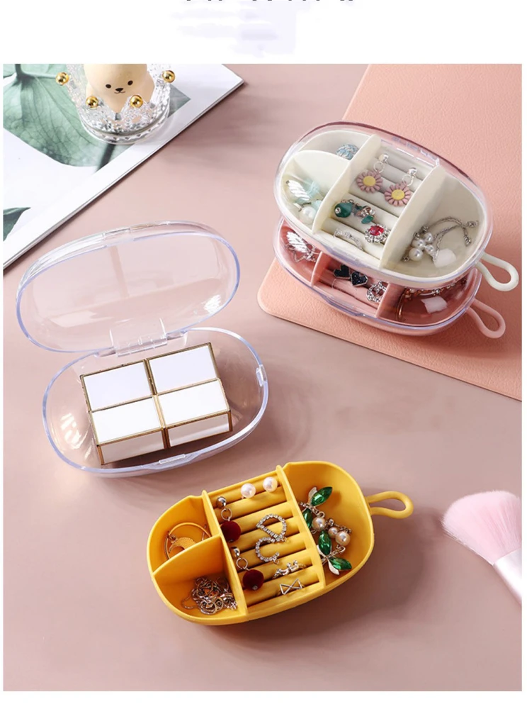 Portable Jewelry Box Small Exquisite Ring Earring Earring Earring Storage Box