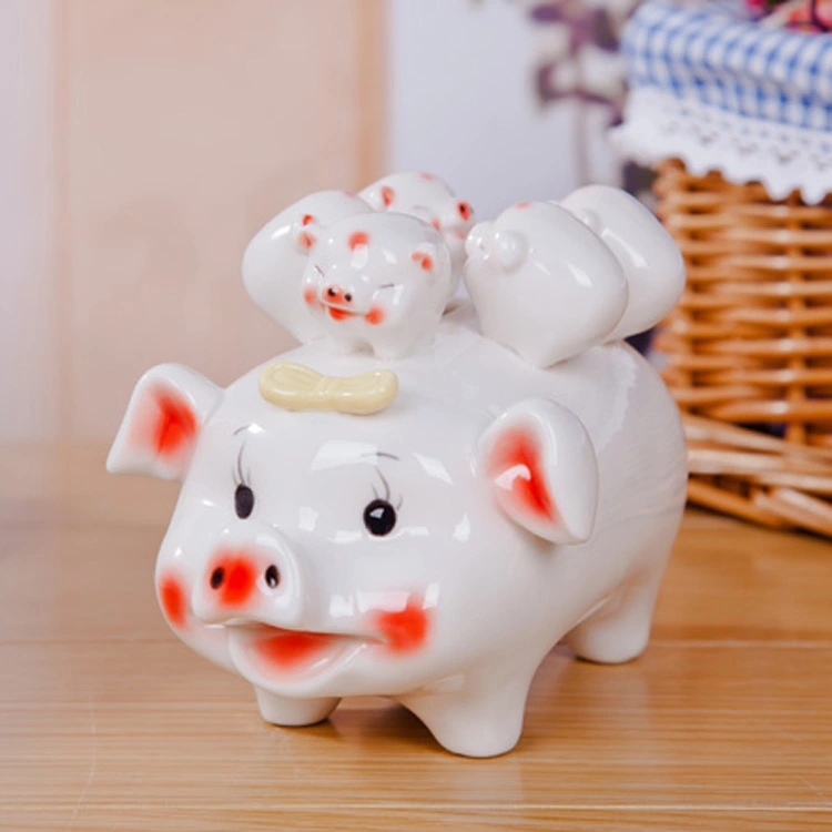 Jingdezhen Ceramic Decoration Five Pig Piggy Bank Piggy Bank Cute Creative Piggy Gift