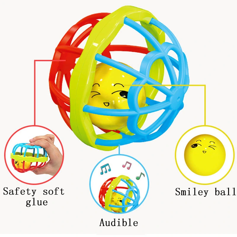 Baby Toy Hand Rattle Soft Rubber Ball Children Bell
