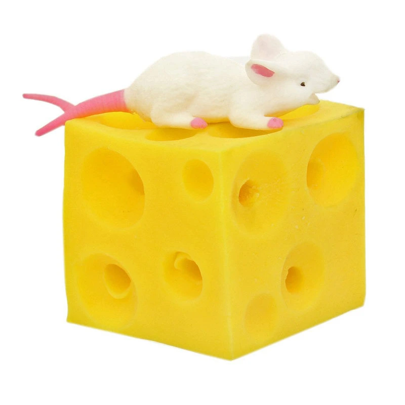 Mice And Cheese Soft Rubber Elastic Tension Squeeze Toys For Children