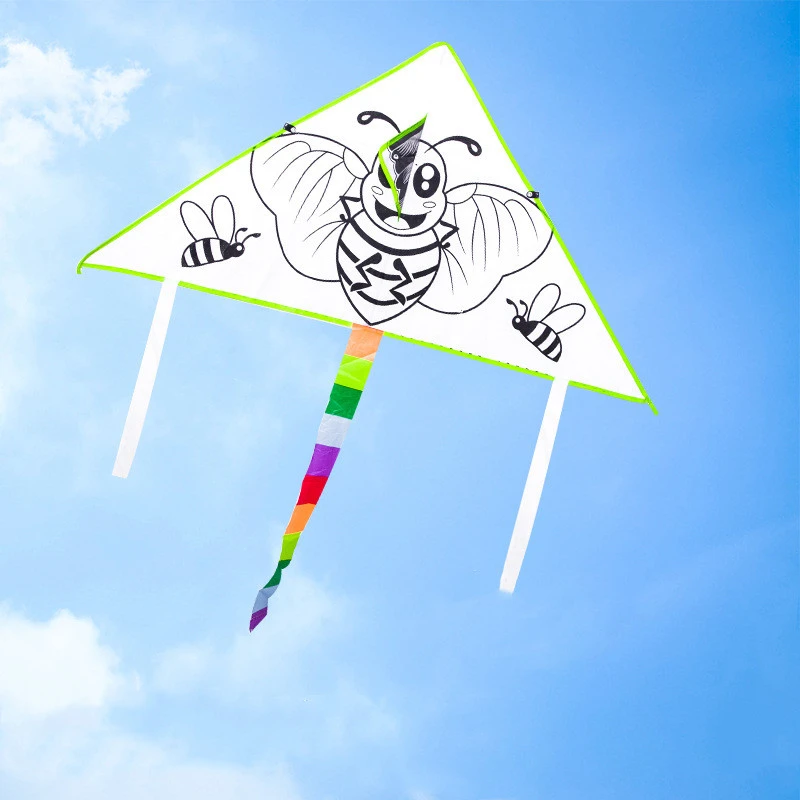 Kite Homemade Material Kit Cartoon Painting Coloring Graffiti Handicraft Bamboo Drawing Kite