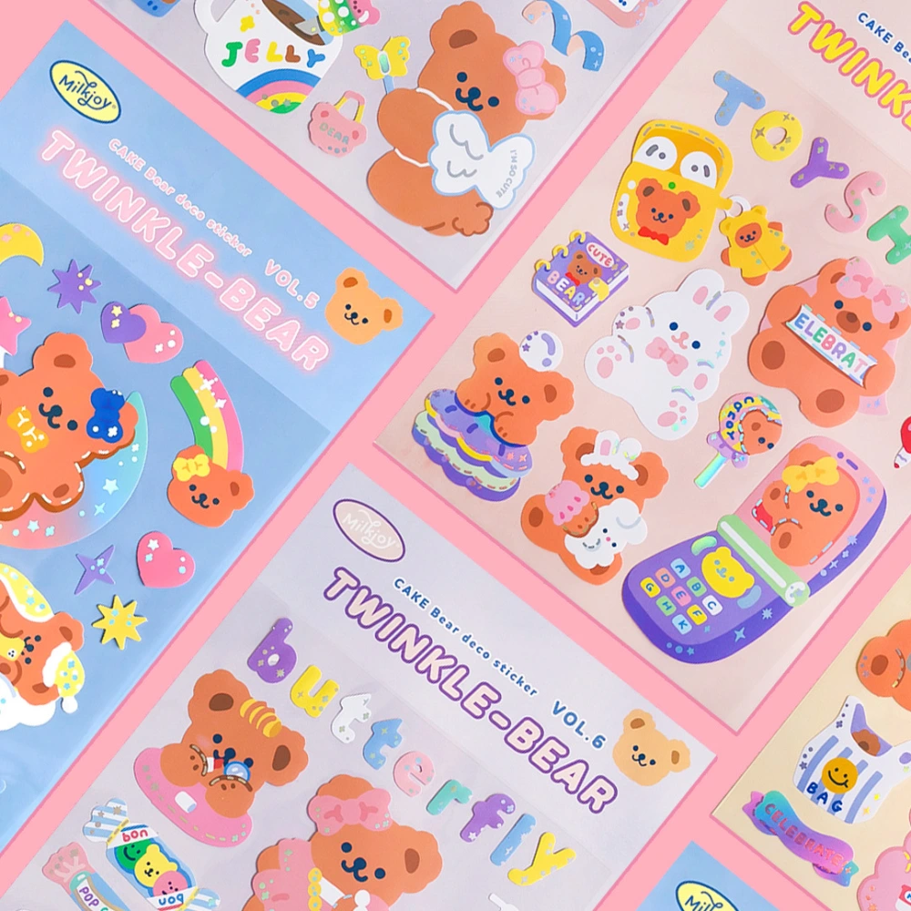 Removable Stickers, Shiny Bear Series, Korean Version, Cute