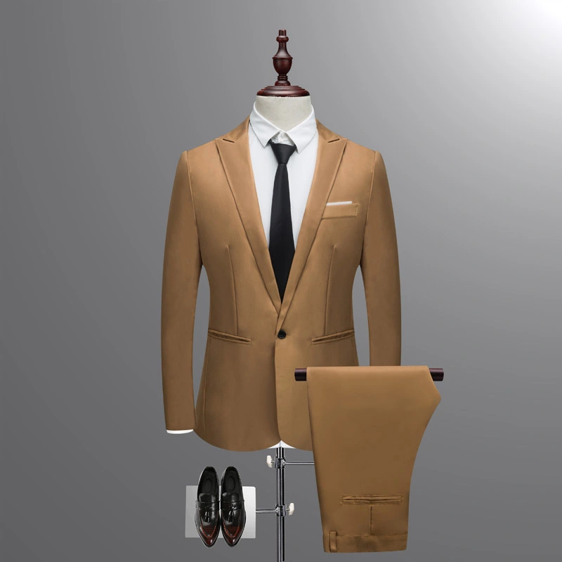 Casual Business Suit Two-piece Korean Style Slim Men's Suit