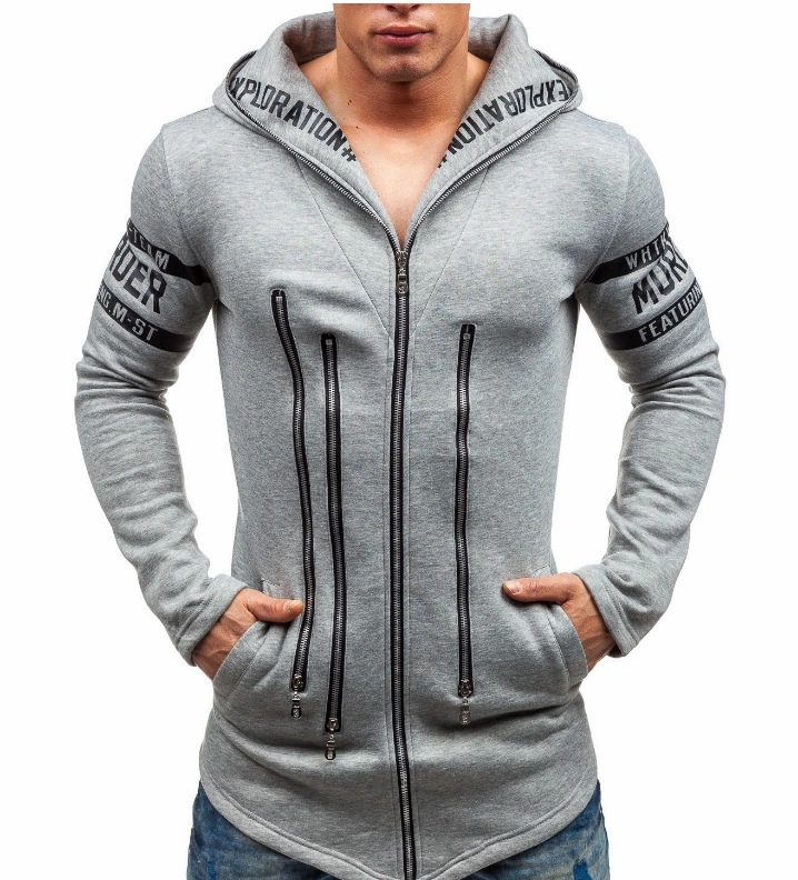 Spring And Autumn Clothing European And American Letter Printing Men'S Hooded Sweater Coat In Stock