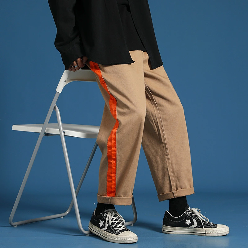 Men's Trend Color Block Striped Straight-Leg Sweatpants