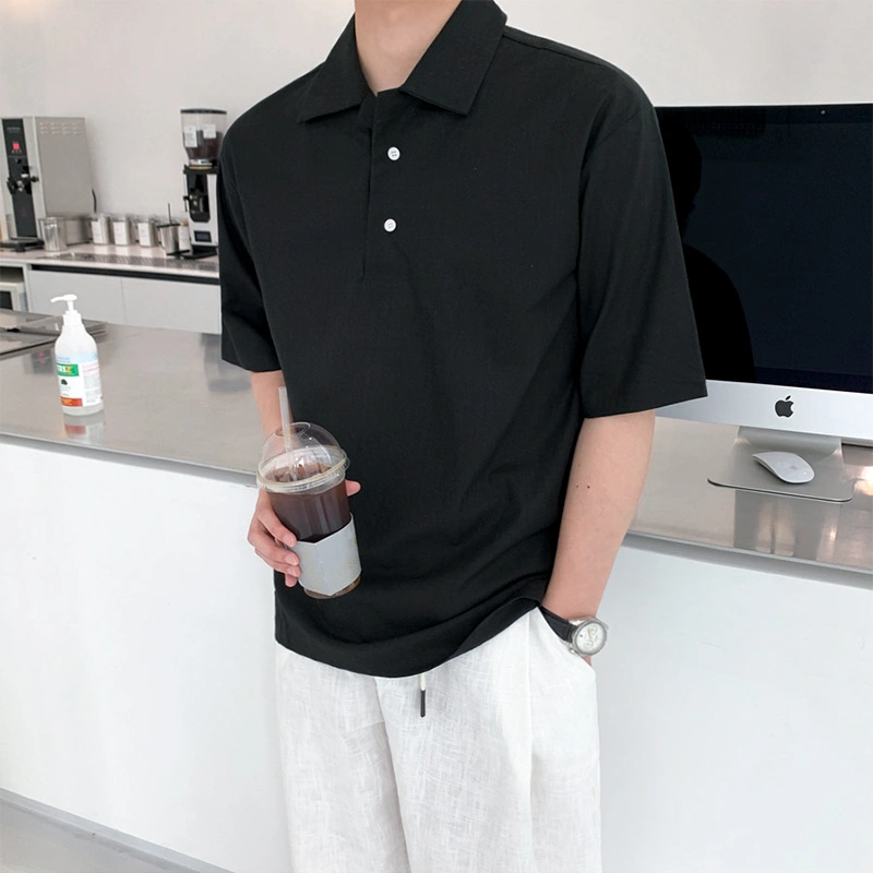 Lapel Shirt Pullover Loose Summer Linen Short Sleeves