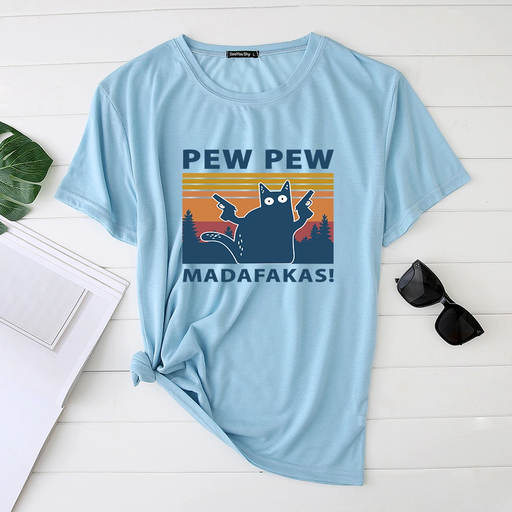 Printed Loose Mid-Length Casual Top Plus Size Short-Sleeved T-Shirt