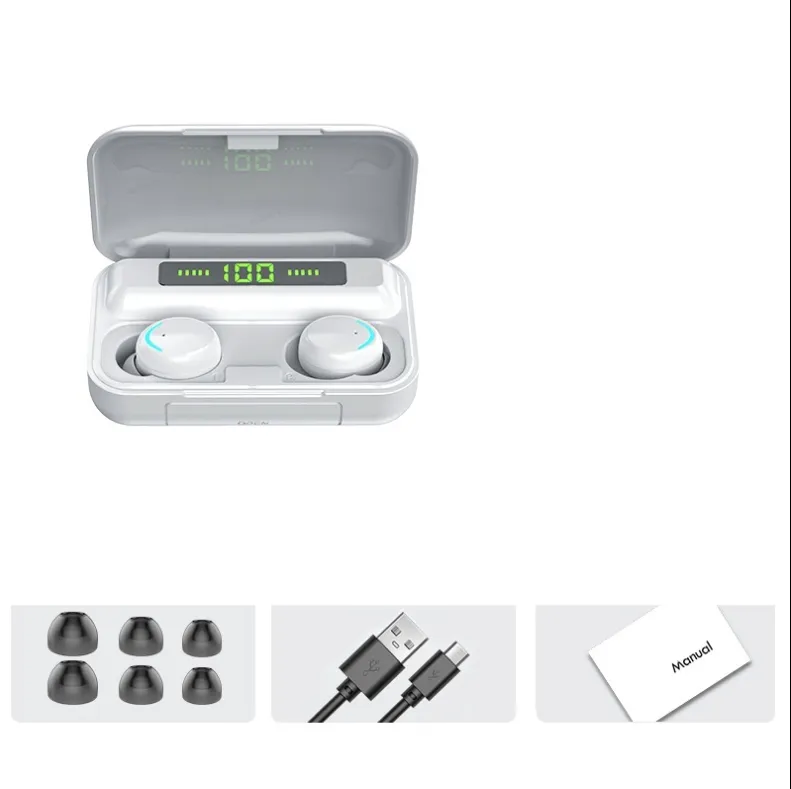 Private Model New F9 Wireless Binaural Sports Mini Digital Display Touch 5.0Tws Bluetooth