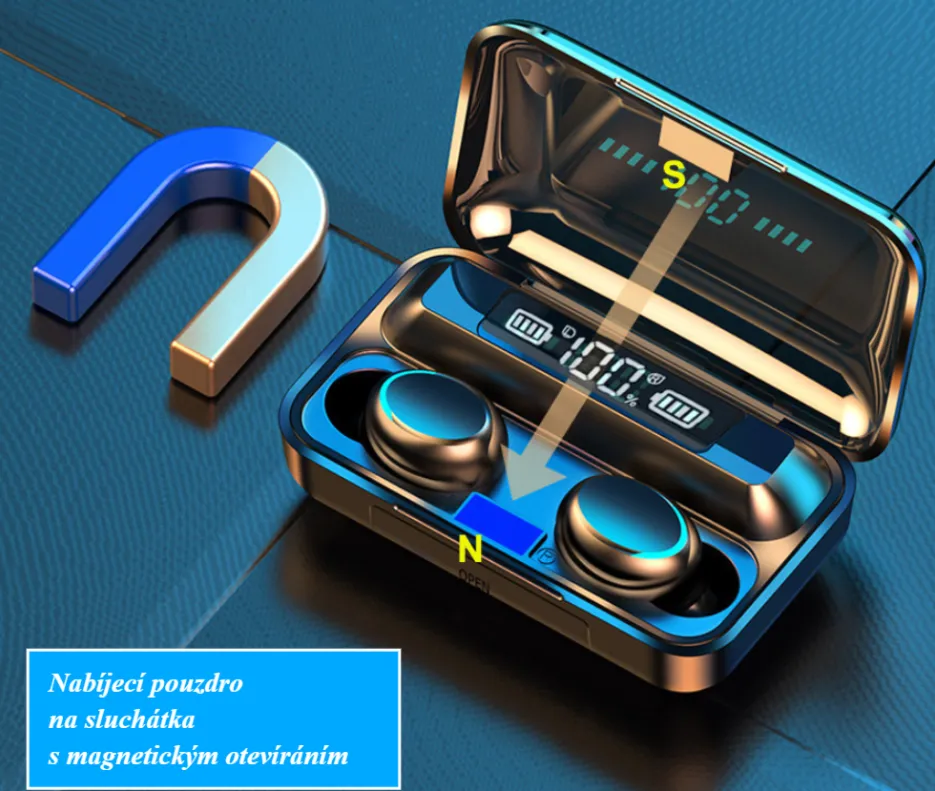 Private Model New F9 Wireless Binaural Sports Mini Digital Display Touch 5.0Tws Bluetooth