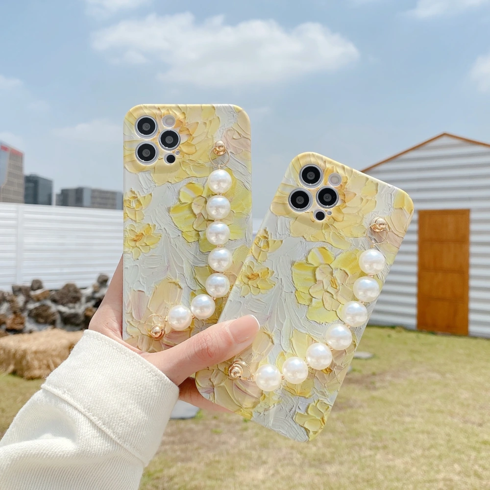 Art Flower Pearl Chain For Mobile Phone Case