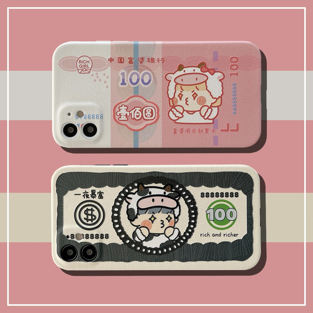 Cow Couple Banknote Personalized Silicone Phone Case