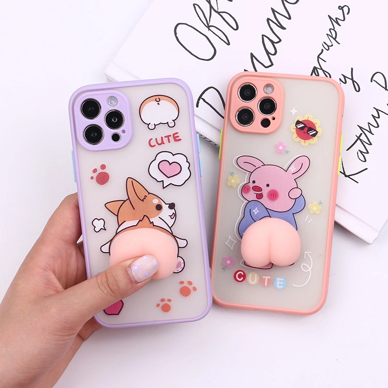 Skin Feel Cartoon Pinch Decompression Mobile Phone Case