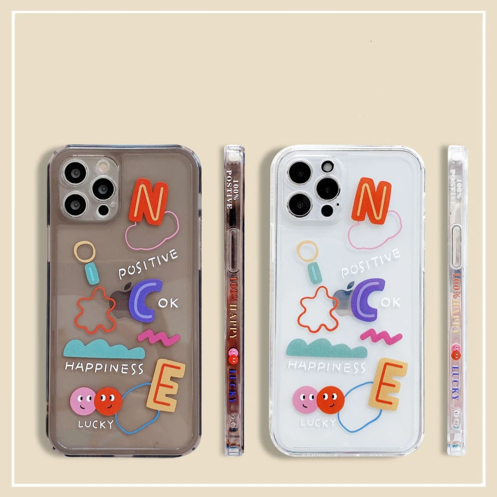 Straight Side Phone Case With English Letters On The Side