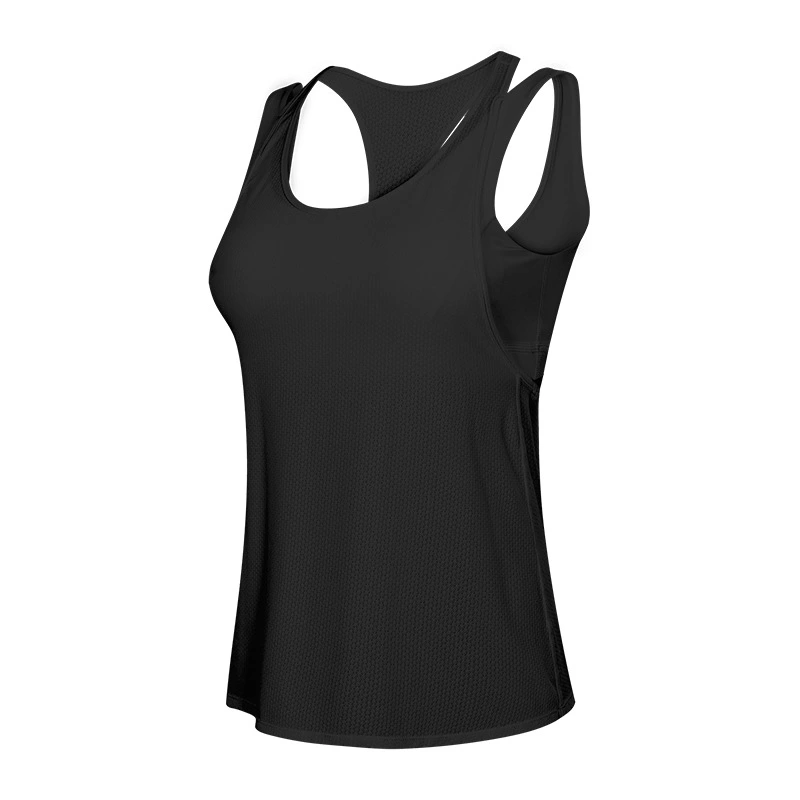 Hollow Beauty Back Sports Bra, Yoga Vest And Blouse Fake Two-piece Sports Fitness Suit