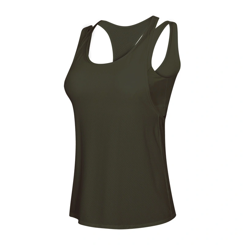Hollow Beauty Back Sports Bra, Yoga Vest And Blouse Fake Two-piece Sports Fitness Suit