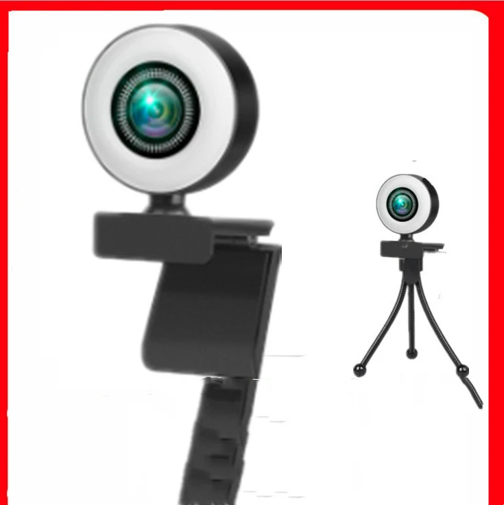 Computer Web Camera Round With Fill Light HD1080P Live Video Camera