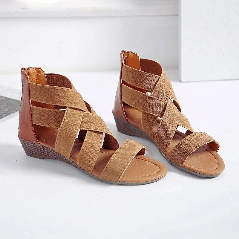 Large Size Women's Sandals Foreign Trade Low-heeled Roman Sandals