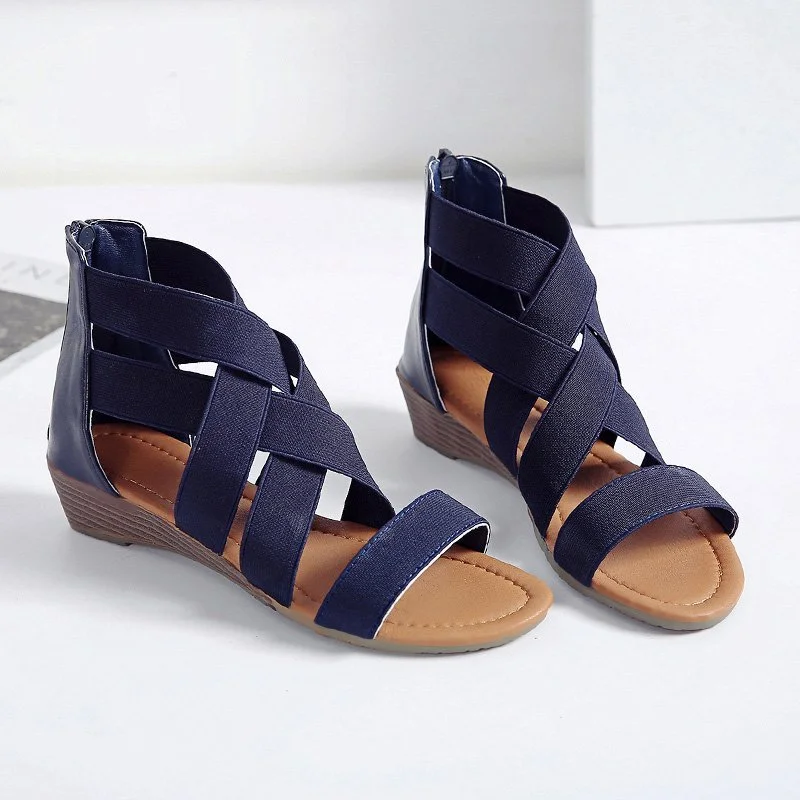 Large Size Women's Sandals Foreign Trade Low-heeled Roman Sandals