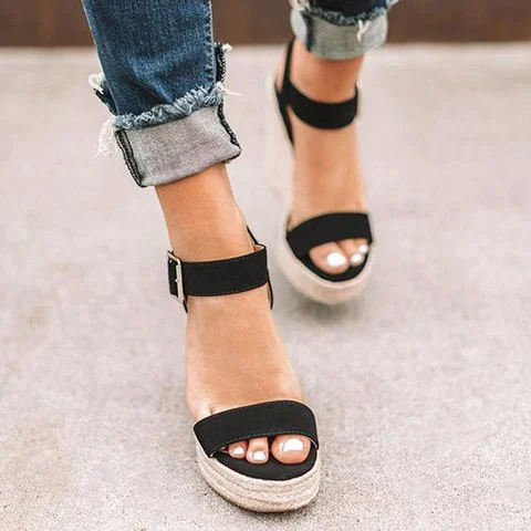 Snake print wedge sandals