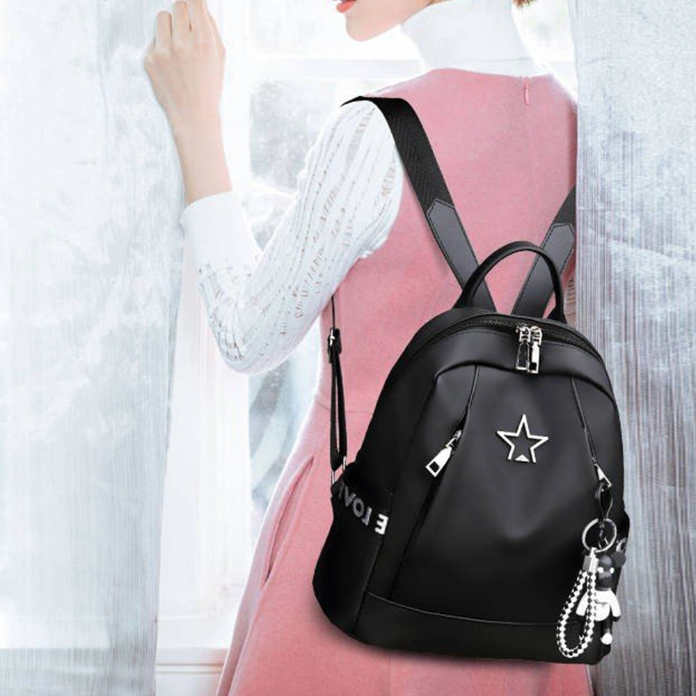 PU Leather Zipper Lady Schoolbag Anti Theft Backpacks Waterproof Shoulder Bag