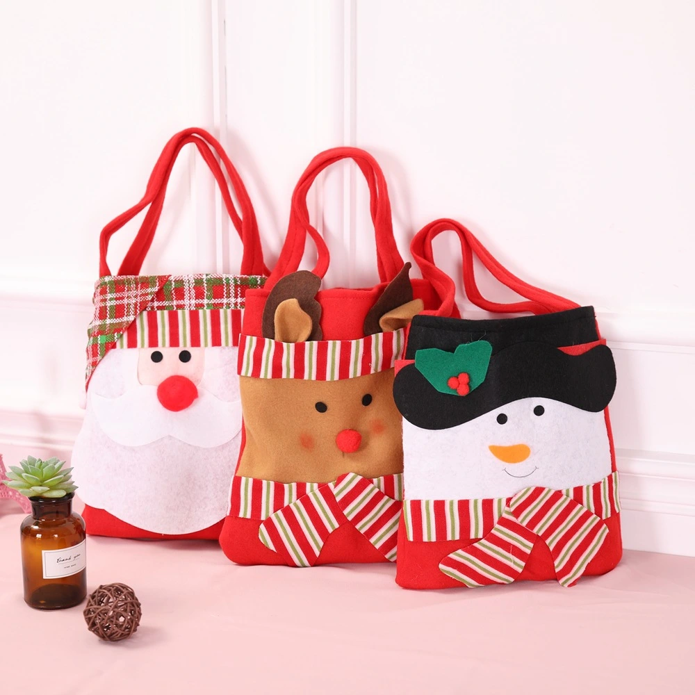 Santa Snowman Gift Bag Candy Bag Christmas Ornament Non-woven Tote Bag