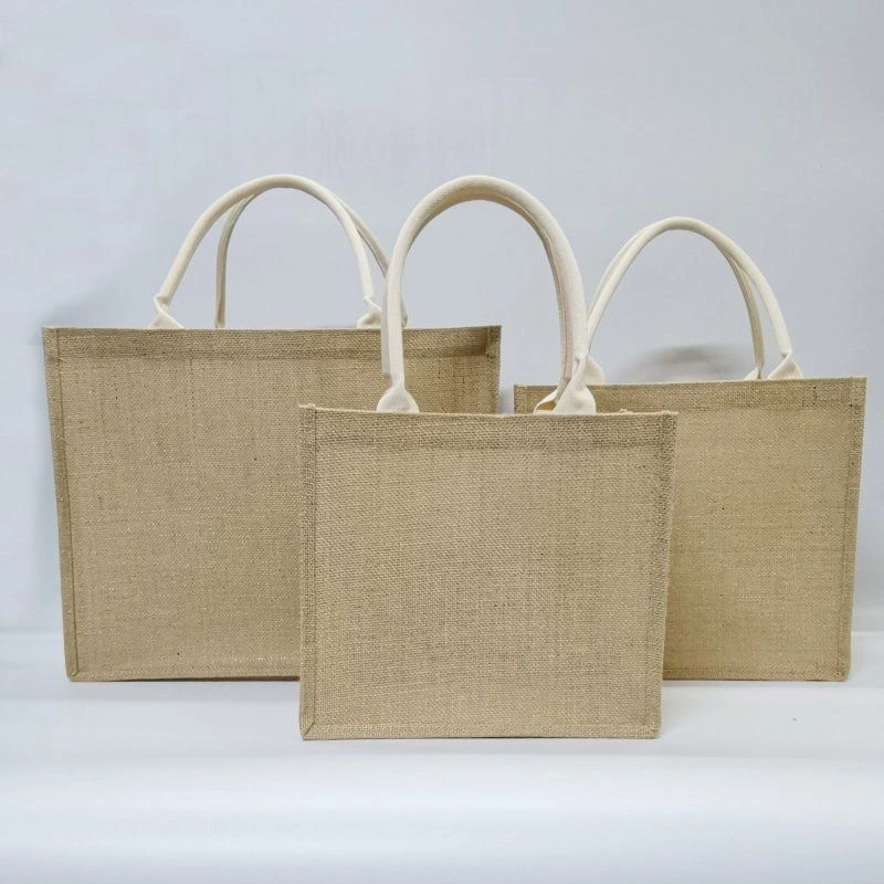 Jute Bag Covered With Waterproof Core-covered Handle, Jute Bag