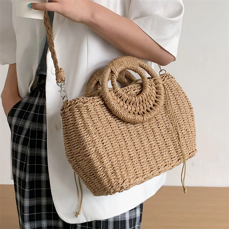 Fashion Woven Messenger Bag Texture Portable Basket Bag