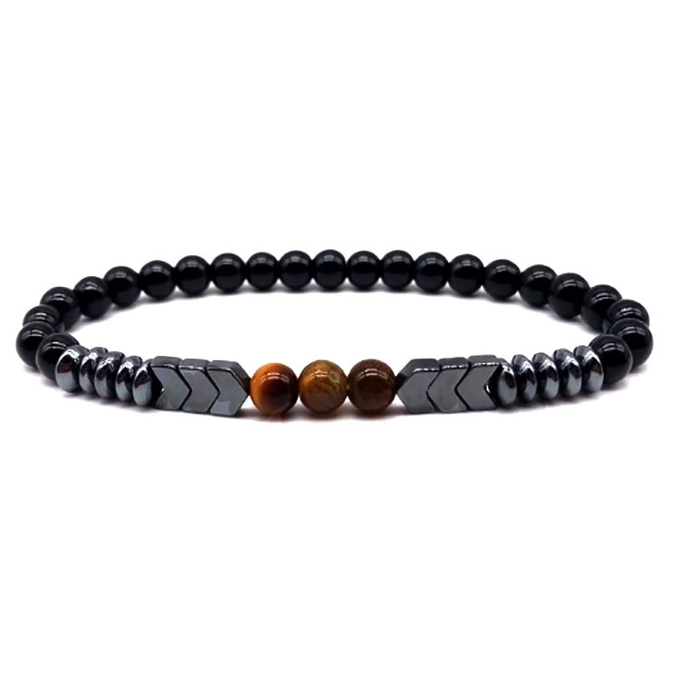 Lava Stone Tiger Eye Men's Bracelet