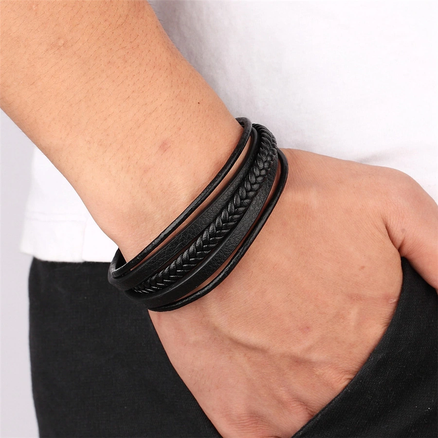 Stainless Steel Magnetic Buckle Charm Cuff Bracelet