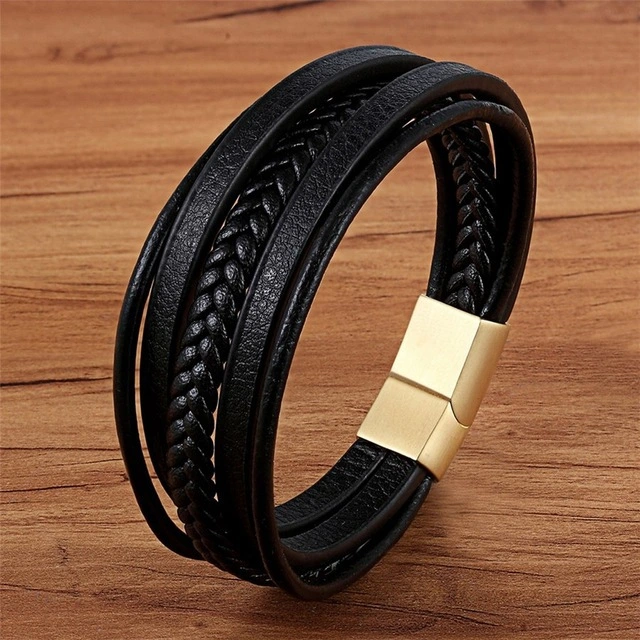 Stainless Steel Magnetic Buckle Charm Cuff Bracelet