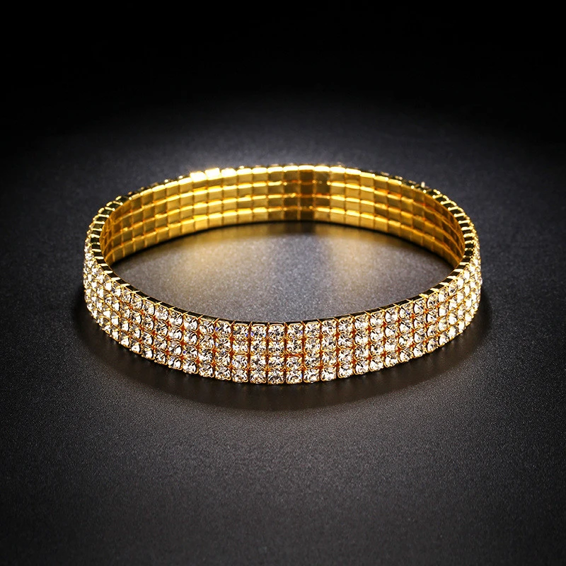 Korean Single Row  Diamond Elastic Diamond Anklet