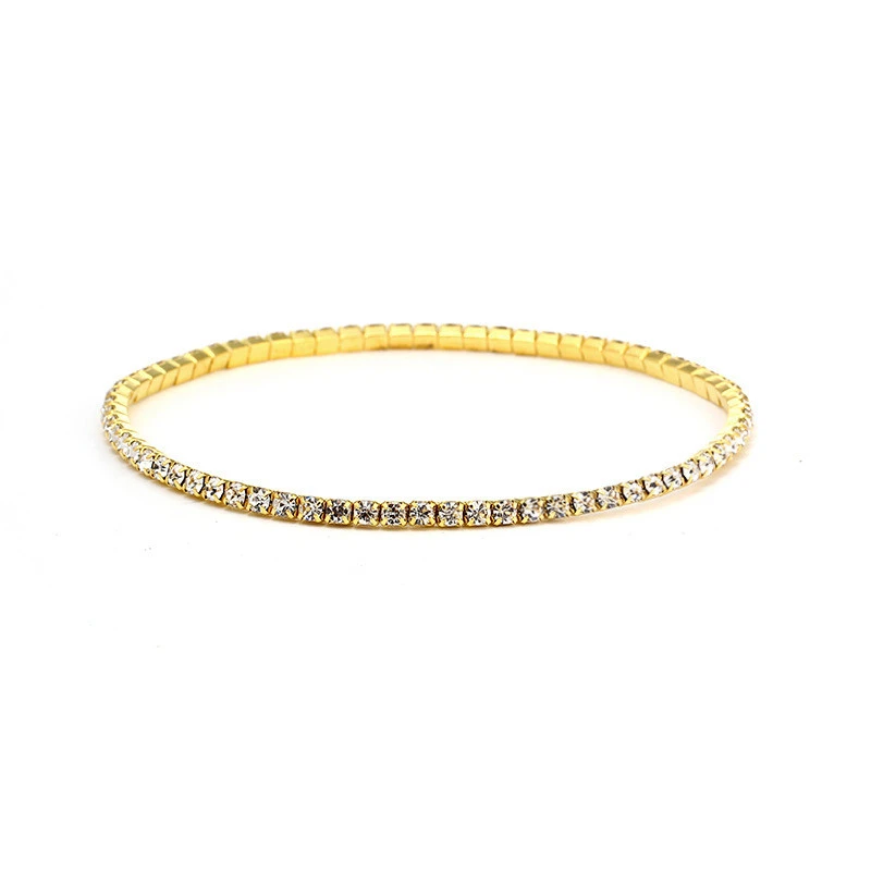 Korean Single Row  Diamond Elastic Diamond Anklet